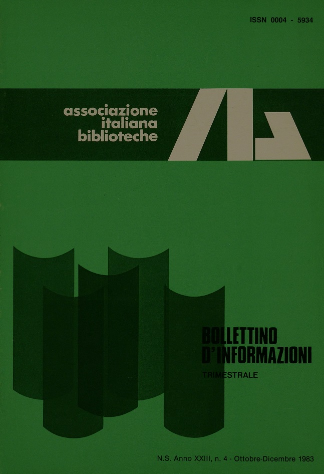					Visualizza V. 23 N. 4 (1983): Ottobre-Dicembre
				