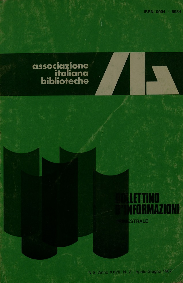 					Visualizza V. 27 N. 2 (1987): Aprile-Giugno
				