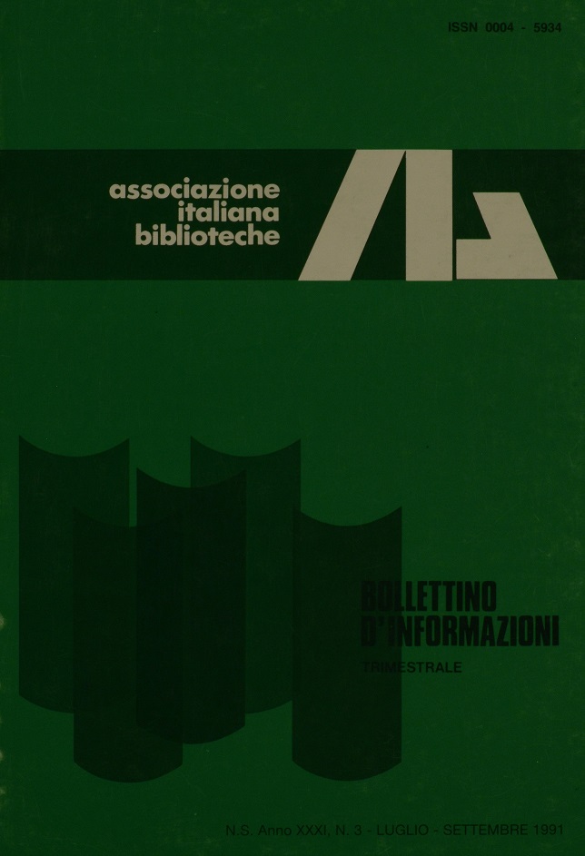					Visualizza V. 31 N. 3 (1991): Luglio-Settembre
				